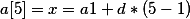 a[5]=x=a1+d*(5-1)